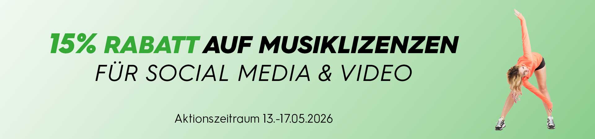 15 % Rabatt auf Musiklizenzen 