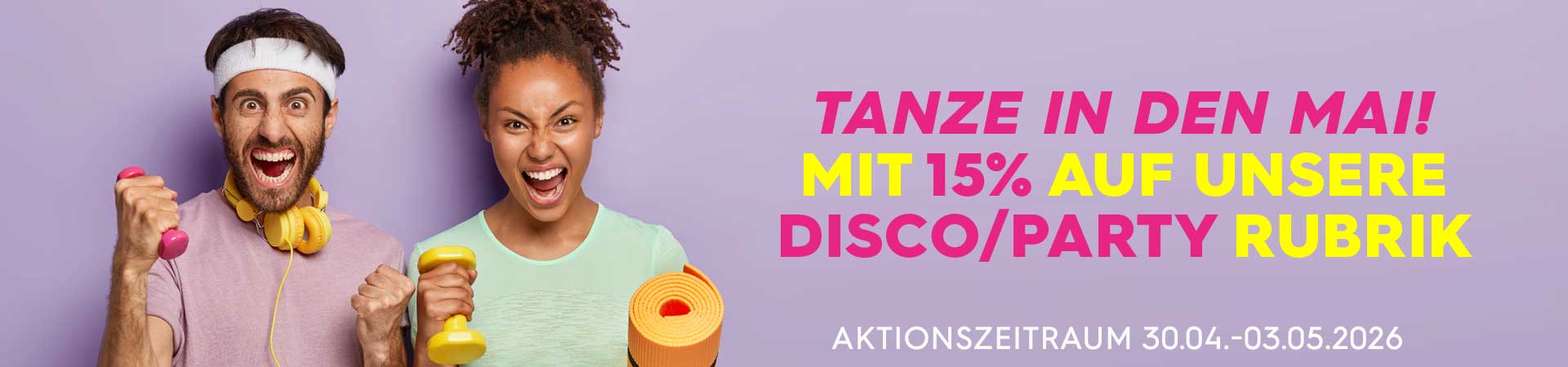 15% Rabatt in unserer Disco & Party Kategorie