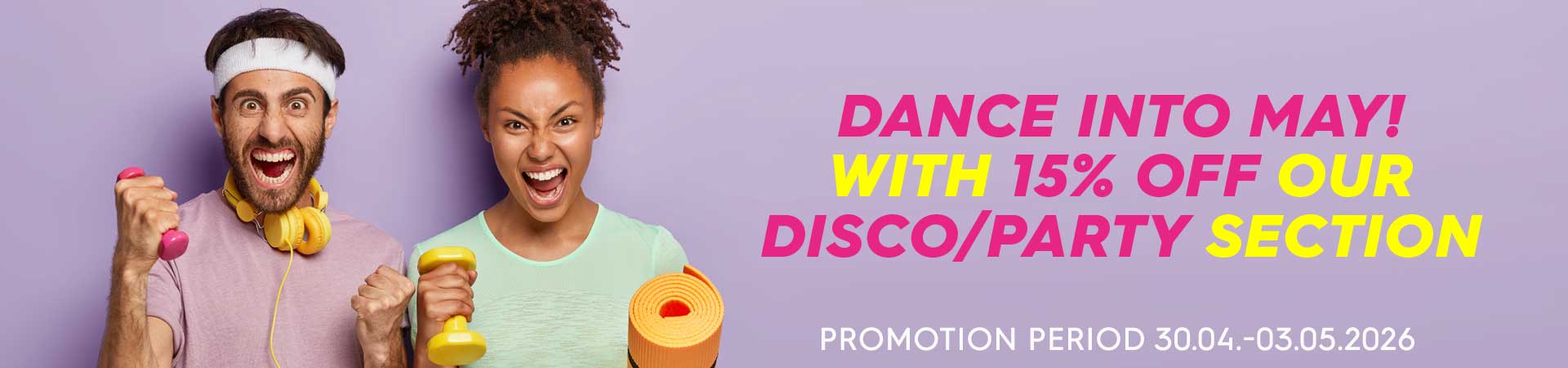 15% Discount in our Disco/Party Category