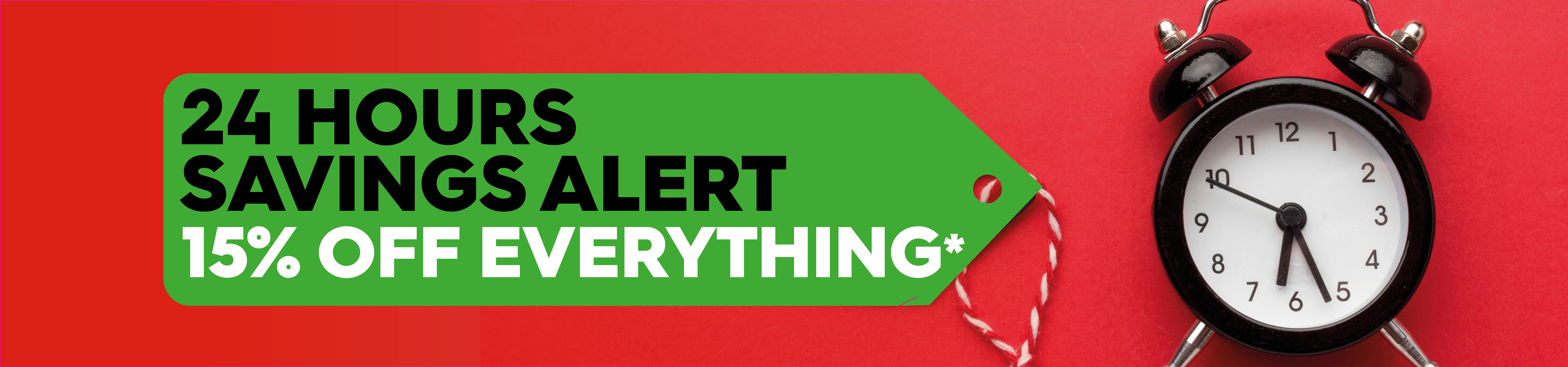 15% off everything for 24 hours